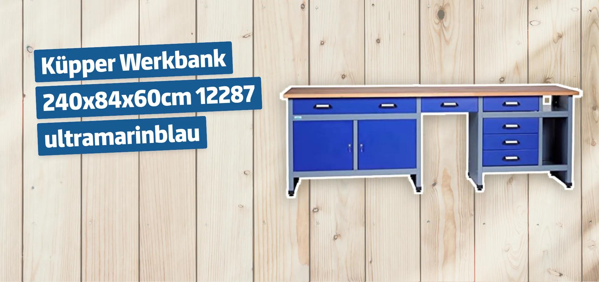 Küpper Werkbank 240x84x60cm 12287 ultramarinblau