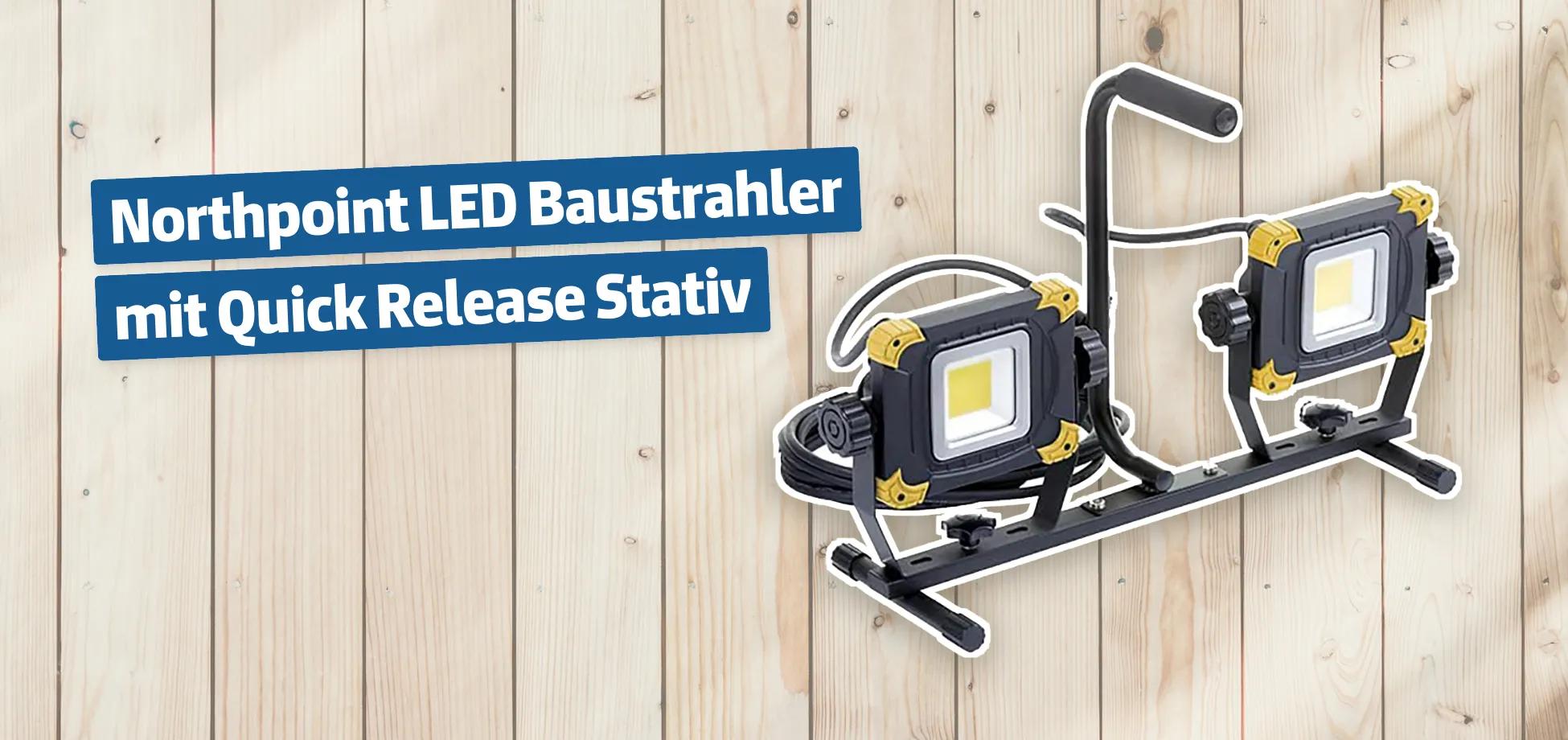 Northpoint LED Baustrahler mit Quick Release Stativ